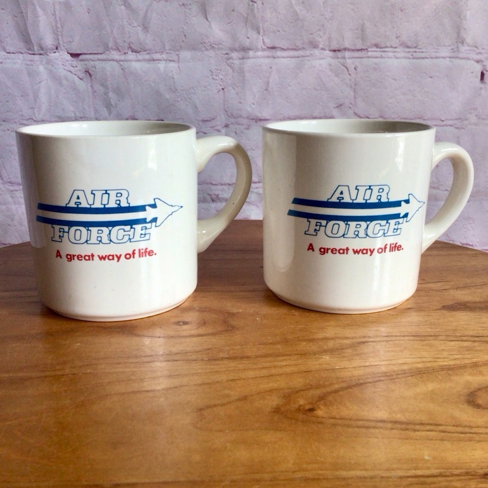 Vintage Air Force Ceramic Mug Pair
